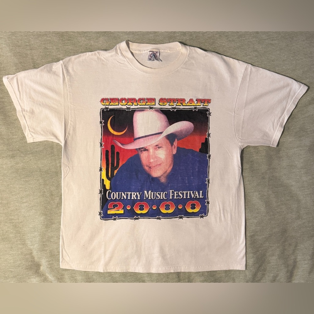 2000 George Strait Tour T-shirt Country Music Festival White Delta Adult XL